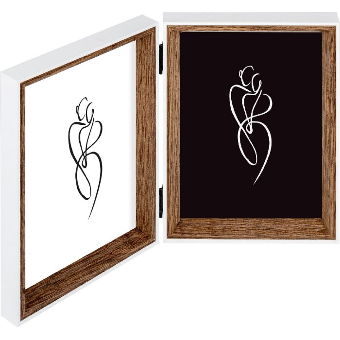 Walther NW215H Marco doble Silhouette madera 10x15 cm natural con bisagra y paspartú