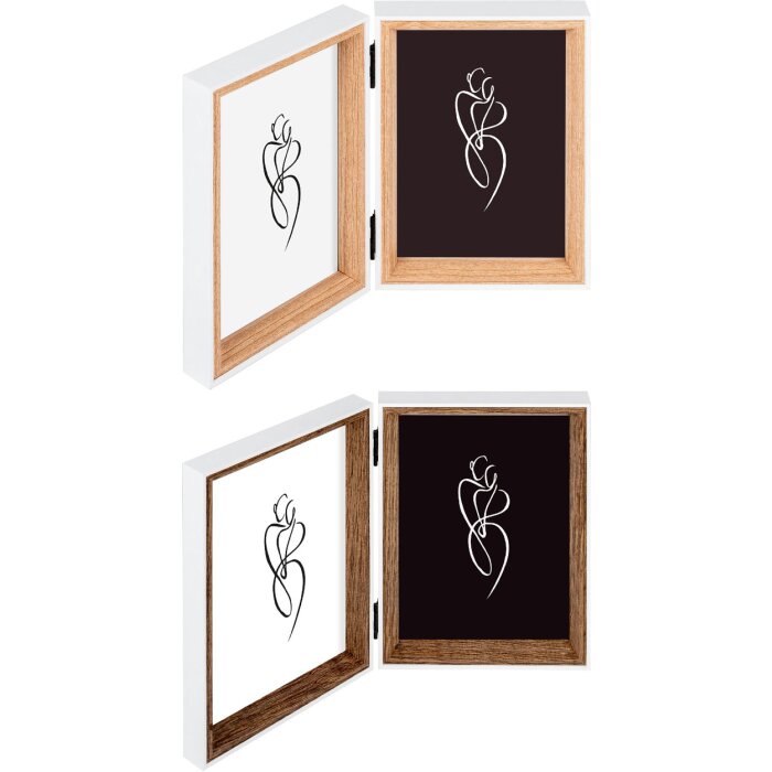 Marco de fotos doble Silhouette Walther Blanco Natural 10x15 cm o 13x18 cm Madera