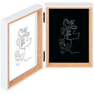 Marco de fotos doble Silhouette Walther Blanco Natural 10x15 cm o 13x18 cm Madera