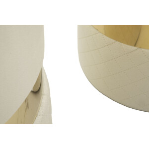 Mauro Ferretti Set de otomanas con almacenamiento Sheffild Ø 37x42 Ø 28x35 cm crema