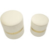 Mauro Ferretti Set de otomanas con almacenamiento Sheffild Ø 37x42 Ø 28x35 cm crema