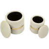 Mauro Ferretti Set de otomanas con almacenamiento Sheffild Ø 37x42 Ø 28x35 cm crema