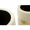 Mauro Ferretti Set de otomanas con almacenamiento Sheffild Ø 37x42 Ø 28x35 cm crema