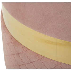 Mauro Ferretti Set de otomanas con almacenamiento Sheffild, rosa, 2 piezas Ø 37x42 Ø 28x35 cm