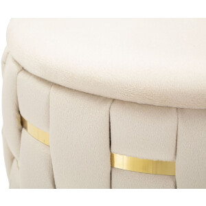 Mauro Ferretti Set de taburetes con almacenamiento Shanty Ø 37x42 Ø 28x35 cm crema