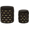Juego de otomanas con almacenamiento Shanty, negro, 2 piezas Ø 37x42 Ø 28x35 cm