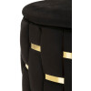 Juego de otomanas con almacenamiento Shanty, negro, 2 piezas Ø 37x42 Ø 28x35 cm