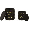Juego de otomanas con almacenamiento Shanty, negro, 2 piezas Ø 37x42 Ø 28x35 cm