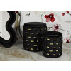 Juego de otomanas con almacenamiento Shanty, negro, 2 piezas Ø 37x42 Ø 28x35 cm