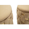 Conjunto de otomanas con almacenamiento Shanty, color dorado, 2 piezas Ø 37x42 cm y Ø 28x35 cm