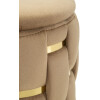 Conjunto de otomanas con almacenamiento Shanty, color dorado, 2 piezas Ø 37x42 cm y Ø 28x35 cm