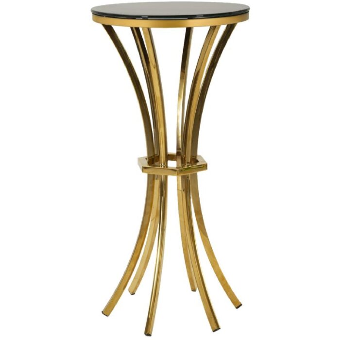 Mesa auxiliar Shanty alta Ø 40x81 cm dorado negro