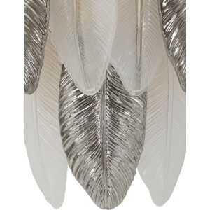 Aplique de pared Leafy de vidrio y hierro plateado blanco 24x15x29 cm 3xE14