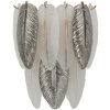 Aplique de pared Leafy de vidrio y hierro plateado blanco 24x15x29 cm 3xE14
