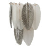 Aplique de pared Leafy de vidrio y hierro plateado blanco 24x15x29 cm 3xE14
