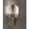 Aplique de pared Leafy de vidrio y hierro plateado blanco 24x15x29 cm 3xE14