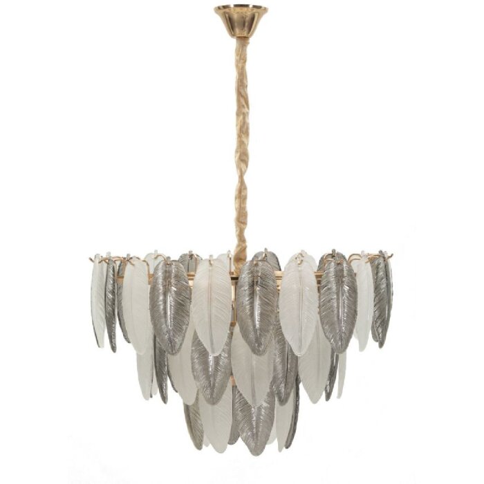 Lámpara de techo Leafy de vidrio y hierro multicolor Ø 60x40-87 cm 9xE14