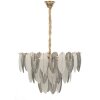 Lámpara de techo Leafy de vidrio y hierro multicolor Ø 60x40-87 cm 9xE14