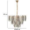 Lámpara de techo Leafy de vidrio y hierro multicolor Ø 60x40-87 cm 9xE14