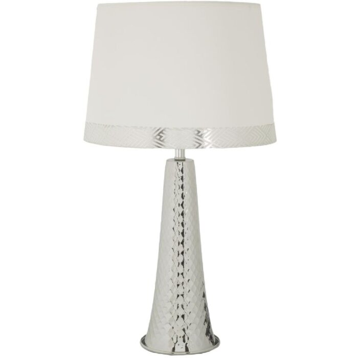 Lámpara de mesa Tower Mauro Ferretti plateada y blanca Ø 30x54 cm E27