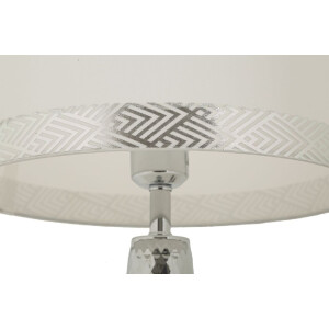 Lámpara de mesa Tower Mauro Ferretti plateada y blanca Ø 30x54 cm E27