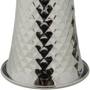 Lámpara de mesa Tower Mauro Ferretti plateada y blanca Ø 30x54 cm E27