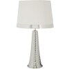 Lámpara de mesa Tower Mauro Ferretti plateada y blanca Ø 30x54 cm E27