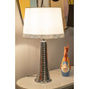 Lámpara de mesa Tower Mauro Ferretti plateada y blanca Ø 30x54 cm E27