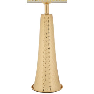 Lámpara de mesa Tower de hierro y tela oro blanco...