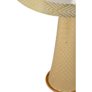 Lámpara de mesa Tower de hierro y tela oro blanco Ø 30x54 cm E27