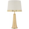 Lámpara de mesa Tower de hierro y tela oro blanco Ø 30x54 cm E27