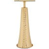 Lámpara de mesa Tower de hierro y tela oro blanco Ø 30x54 cm E27