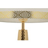 Lámpara de mesa Tower de hierro y tela oro blanco Ø 30x54 cm E27