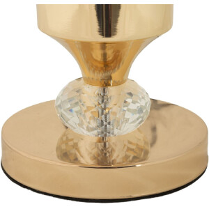 Lámpara de mesa Gipsy de hierro y tela dorado blanco Ø 30x52 cm E27
