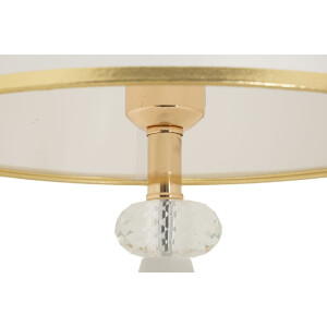 Lámpara de mesa Gipsy de hierro y tela dorado blanco Ø 30x52 cm E27