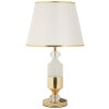 Lámpara de mesa Gipsy de hierro y tela dorado blanco Ø 30x52 cm E27