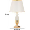 Lámpara de mesa Gipsy de hierro y tela dorado blanco Ø 30x52 cm E27