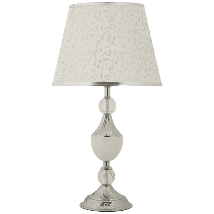 Lámpara de mesa Mauro Ferretti Kody plateada blanca Ø 30x54 cm E27