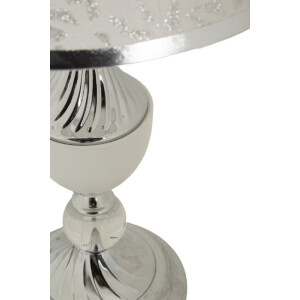 Lámpara de mesa Mauro Ferretti Kody plateada blanca Ø 30x54 cm E27