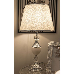 Lámpara de mesa Mauro Ferretti Kody plateada blanca Ø 30x54 cm E27
