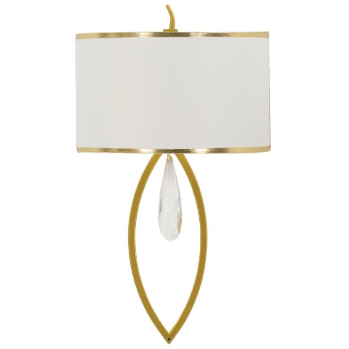 Aplique de pared Vienna dorado blanco 26x15x50 cm E14 Mauro Ferretti