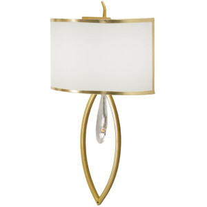 Aplique de pared Vienna dorado blanco 26x15x50 cm E14 Mauro Ferretti
