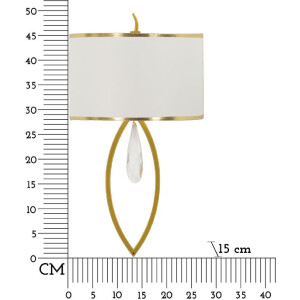 Aplique de pared Vienna dorado blanco 26x15x50 cm E14 Mauro Ferretti