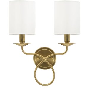 Aplique de pared Zagreb Mauro Ferretti Hierro Tela dorado...