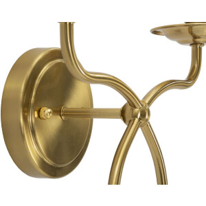 Aplique de pared Zagreb Mauro Ferretti Hierro Tela dorado blanco 35,5x17x43 cm 2xE14