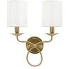 Aplique de pared Zagreb Mauro Ferretti Hierro Tela dorado blanco 35,5x17x43 cm 2xE14
