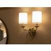 Aplique de pared Zagreb Mauro Ferretti Hierro Tela dorado blanco 35,5x17x43 cm 2xE14