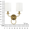 Aplique de pared Zagreb Mauro Ferretti Hierro Tela dorado blanco 35,5x17x43 cm 2xE14