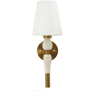 Aplique de pared Budapest Mauro Ferretti 16x20x46 cm E14 dorado blanco
