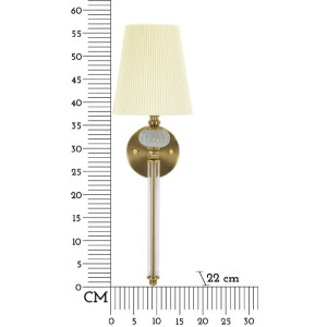 Aplique de pared Warsaw 17x22x57 cm E14 dorado blanco